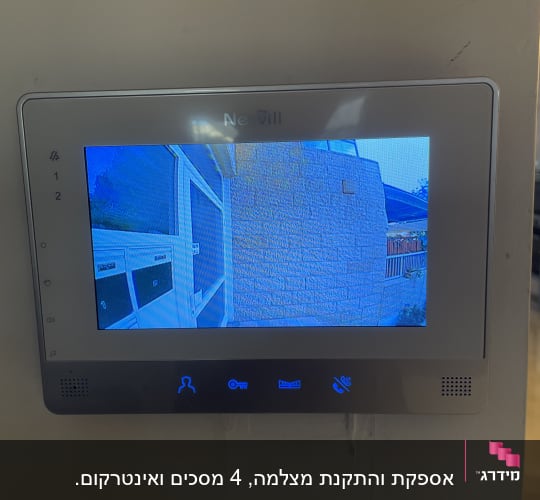 מסך תצוגה של מצלמות אבטחה עם תצוגת וידאו חיצונית